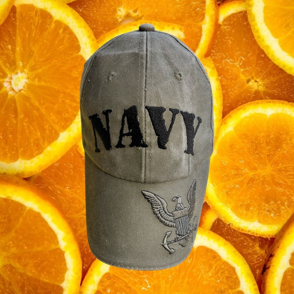 Eagle Crest US Navy Hat Mens Olive Green Embroidered Baseball Cap Adjustable